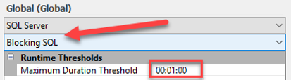 Blocking SQL Duration threshold for alerting